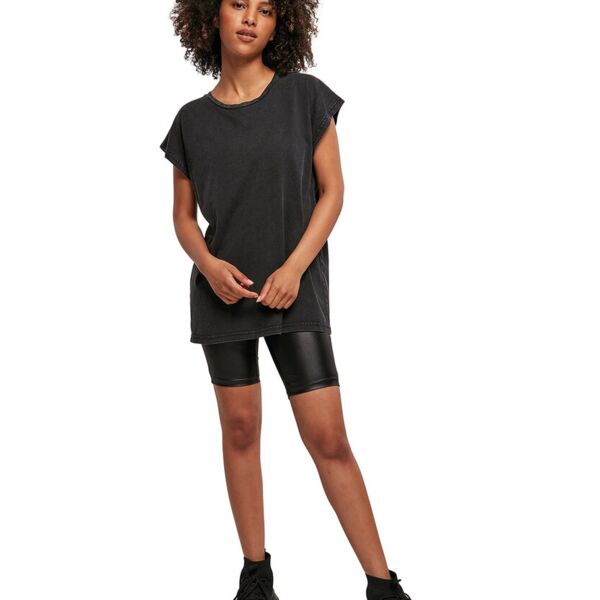 Women's acid washed extended shoulder tee Thumbnail